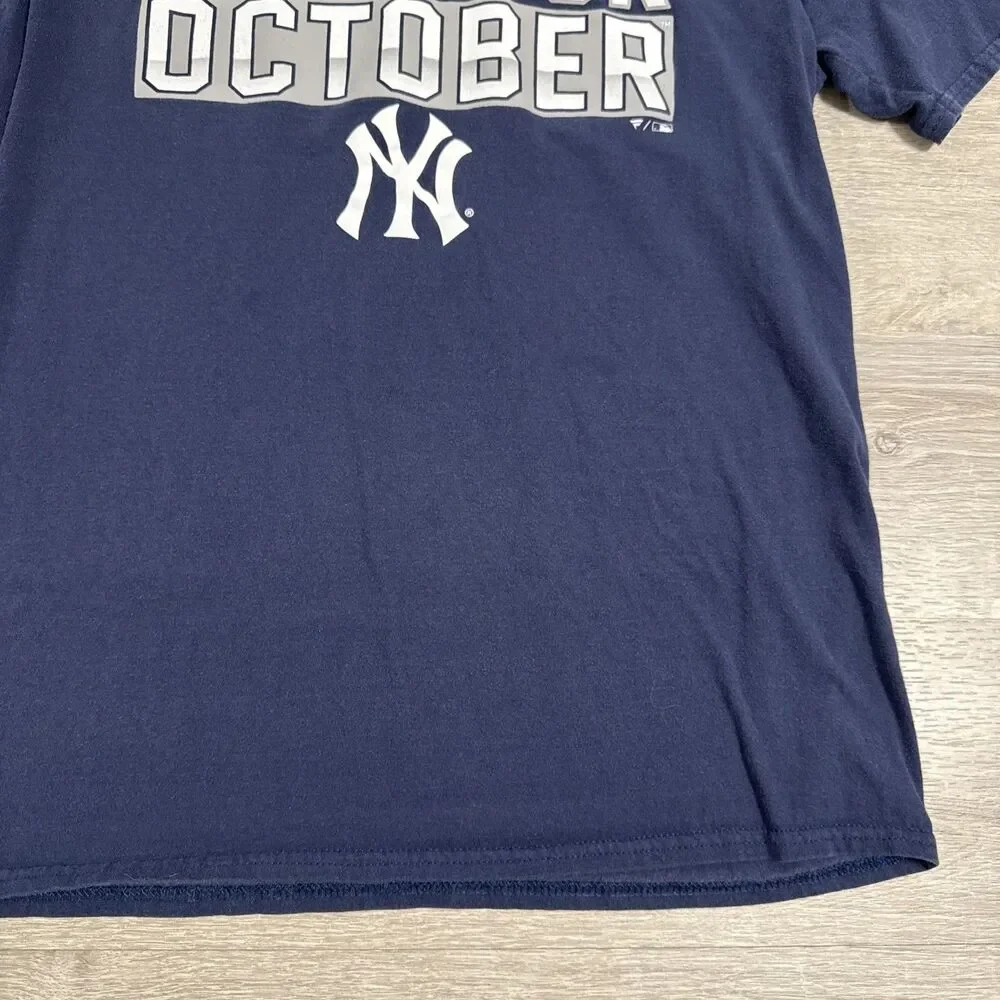 New York Yankees Shirt 2021 Built For October Fanatics Men's Blue Large Tee